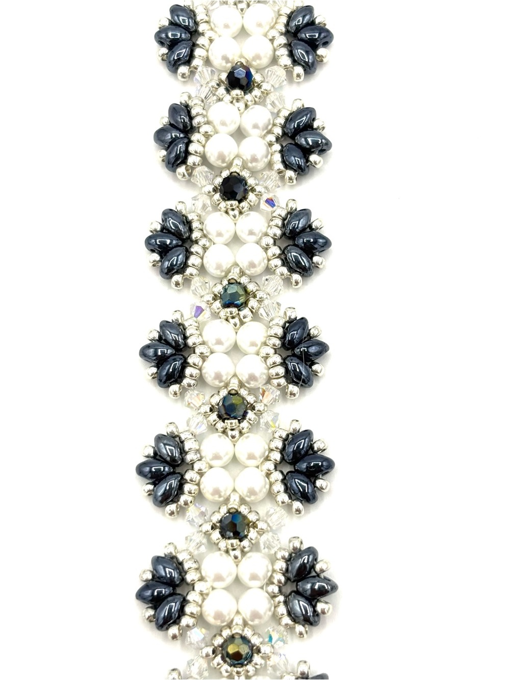Hand Crafted Pearl & Black Victorian Style Bracelet - Women's Jewelry - Picture 7 of 7